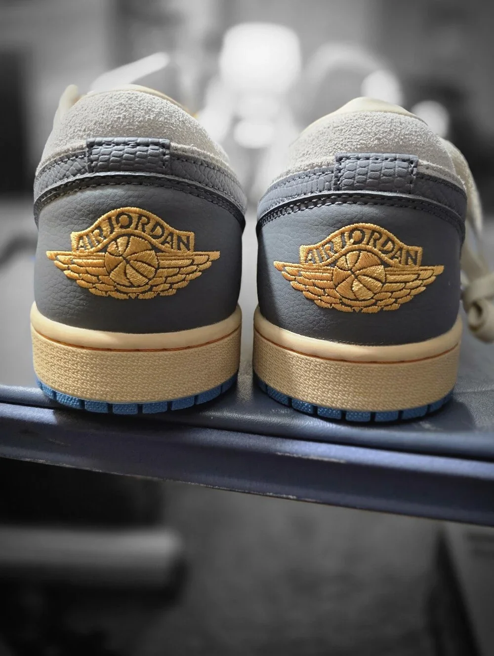 Jordan 1 Low Men's Athletic Shoes Dutch Blue/Smoke Grey, Size 12m, New.